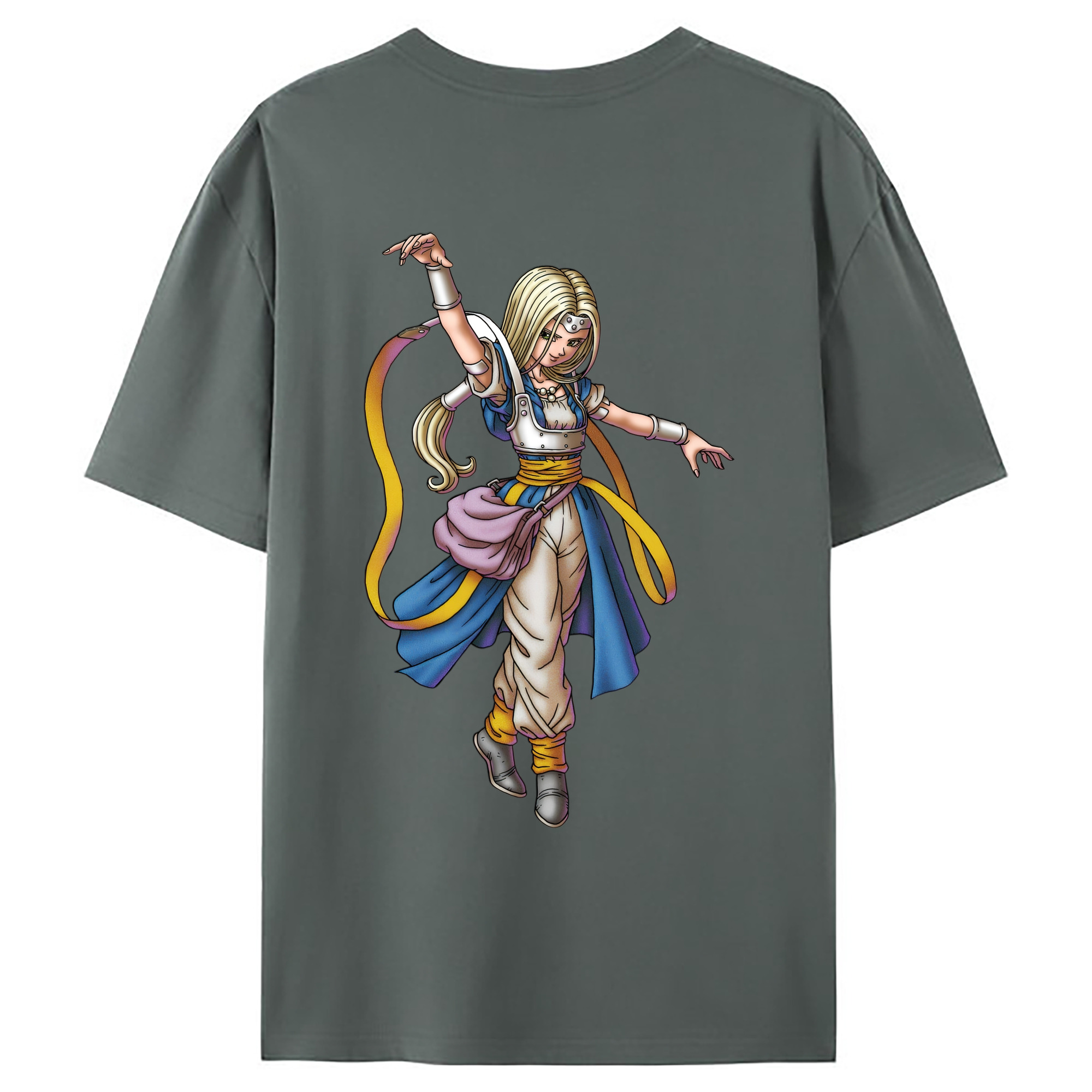 （画像用） ドラゴンクエスト Doragon Kuesuto Dragon Quest 綿100％ メンズ半袖Tシャツ（バックプリント） 通気性